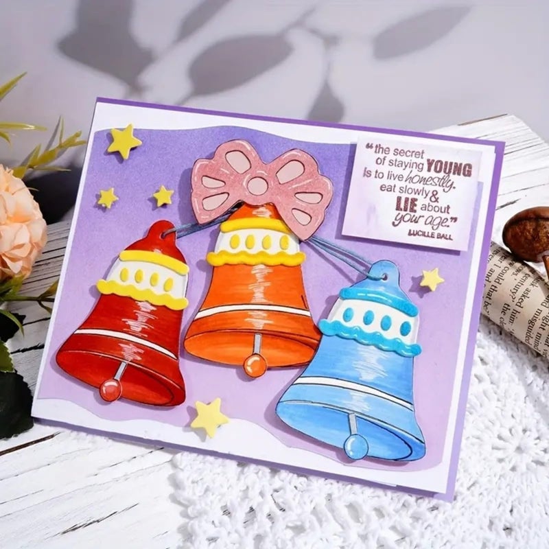Feemkota Christmas Bell Sets Die Cuts for Card Making Christian Theme Stamps Cutting Dies for DIY Paper Scrapbooking Crafts Embossing Decorations - Image 4